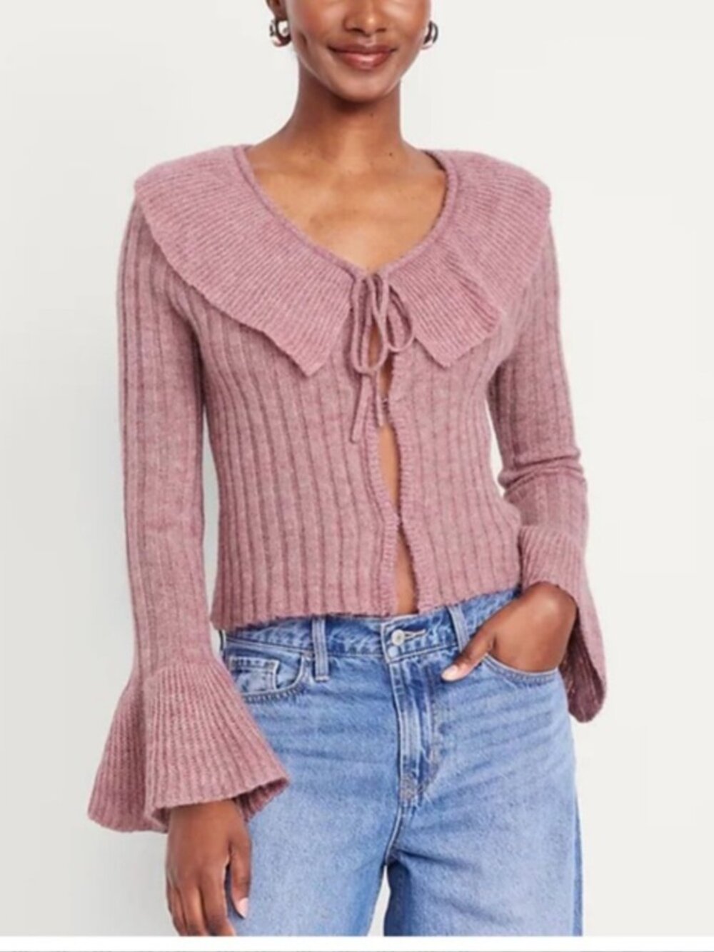 Peasant Ruffle Wool Sweater Top Size Medium Euro Femme Indie Ren Faire NWT - Picture 1 of 9